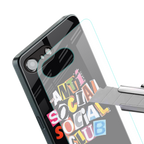 anti social club back phone cover | glass case for iphone 16e