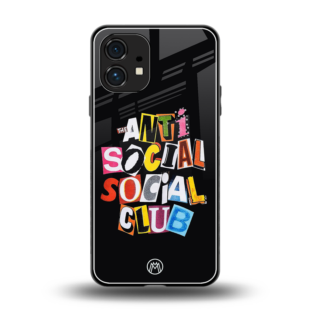 anti social club back phone cover | glass case for nothing phone 1