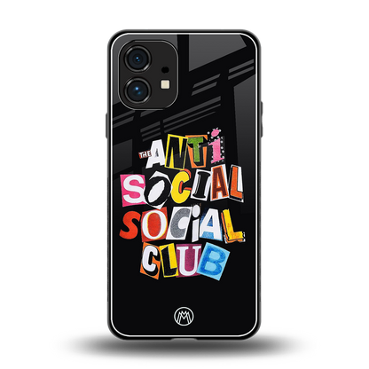 anti social club back phone cover | glass case for nothing phone 1
