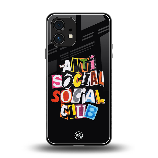 anti social club back phone cover | glass case for nothing phone 1