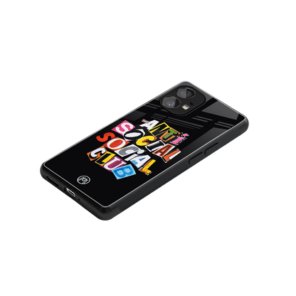 anti social club back phone cover | glass case for nothing phone 1