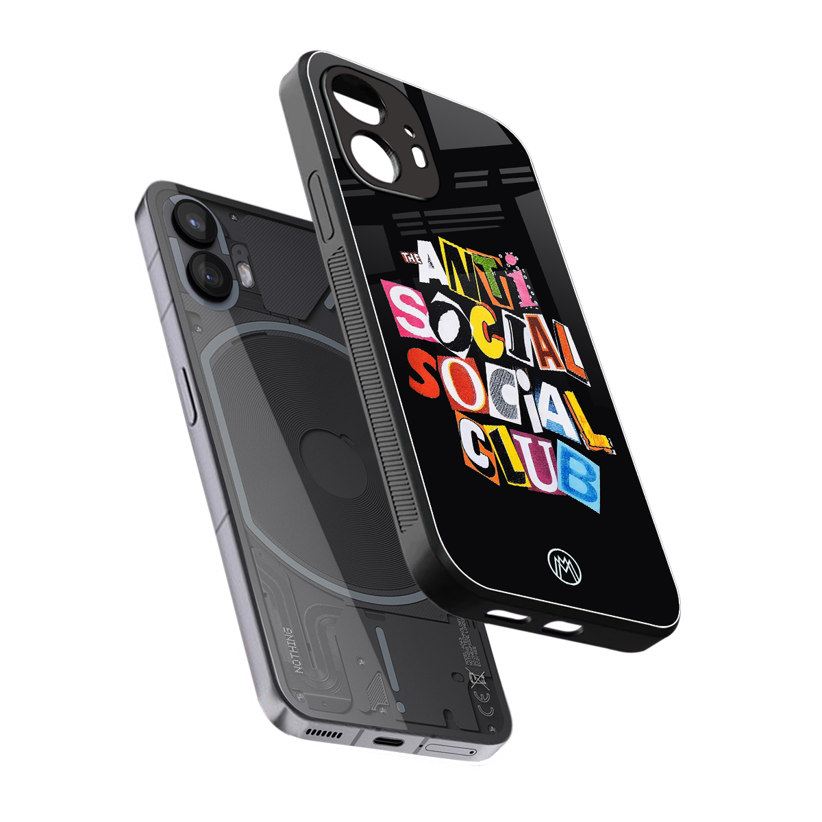 anti social club back phone cover | glass case for nothing phone 2