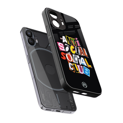 anti social club back phone cover | glass case for nothing phone 2