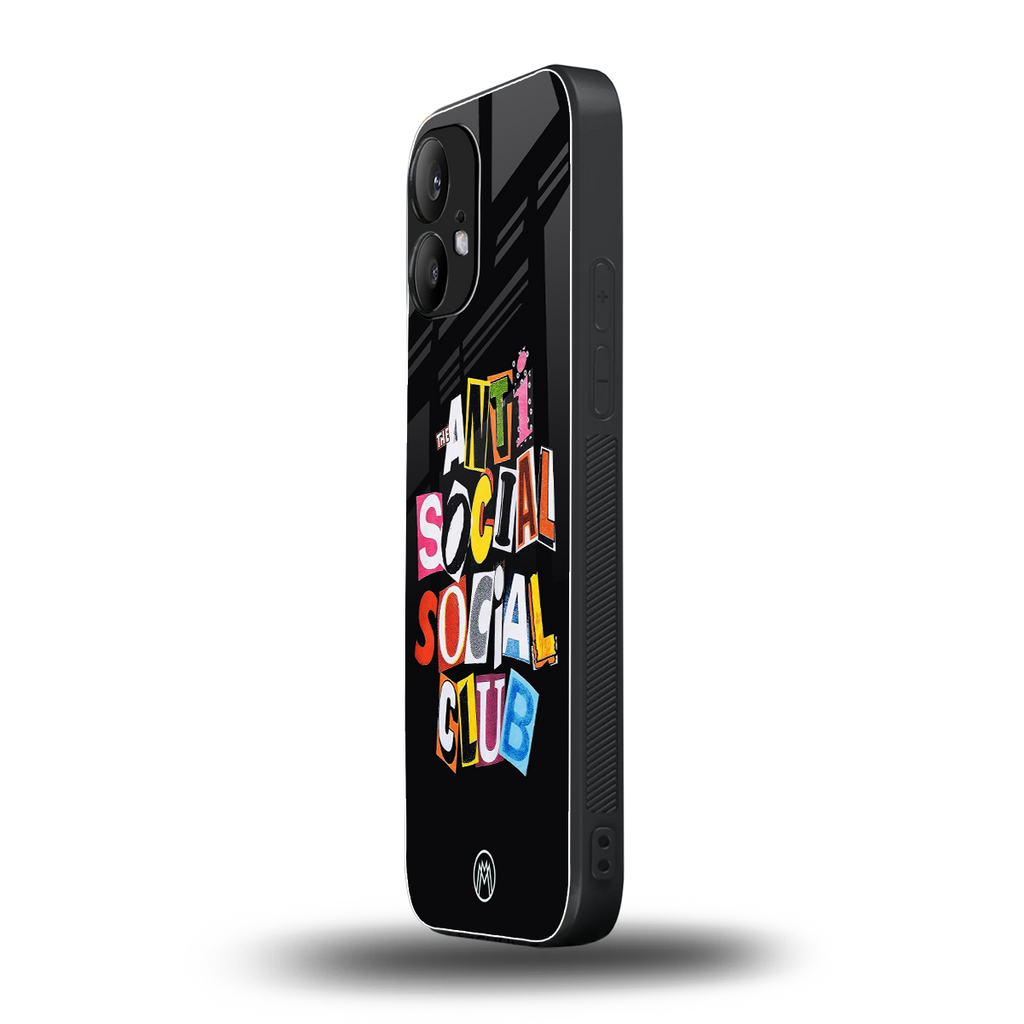 anti social club back phone cover | glass case for nothing phone 2