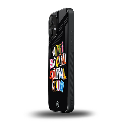 anti social club back phone cover | glass case for nothing phone 2