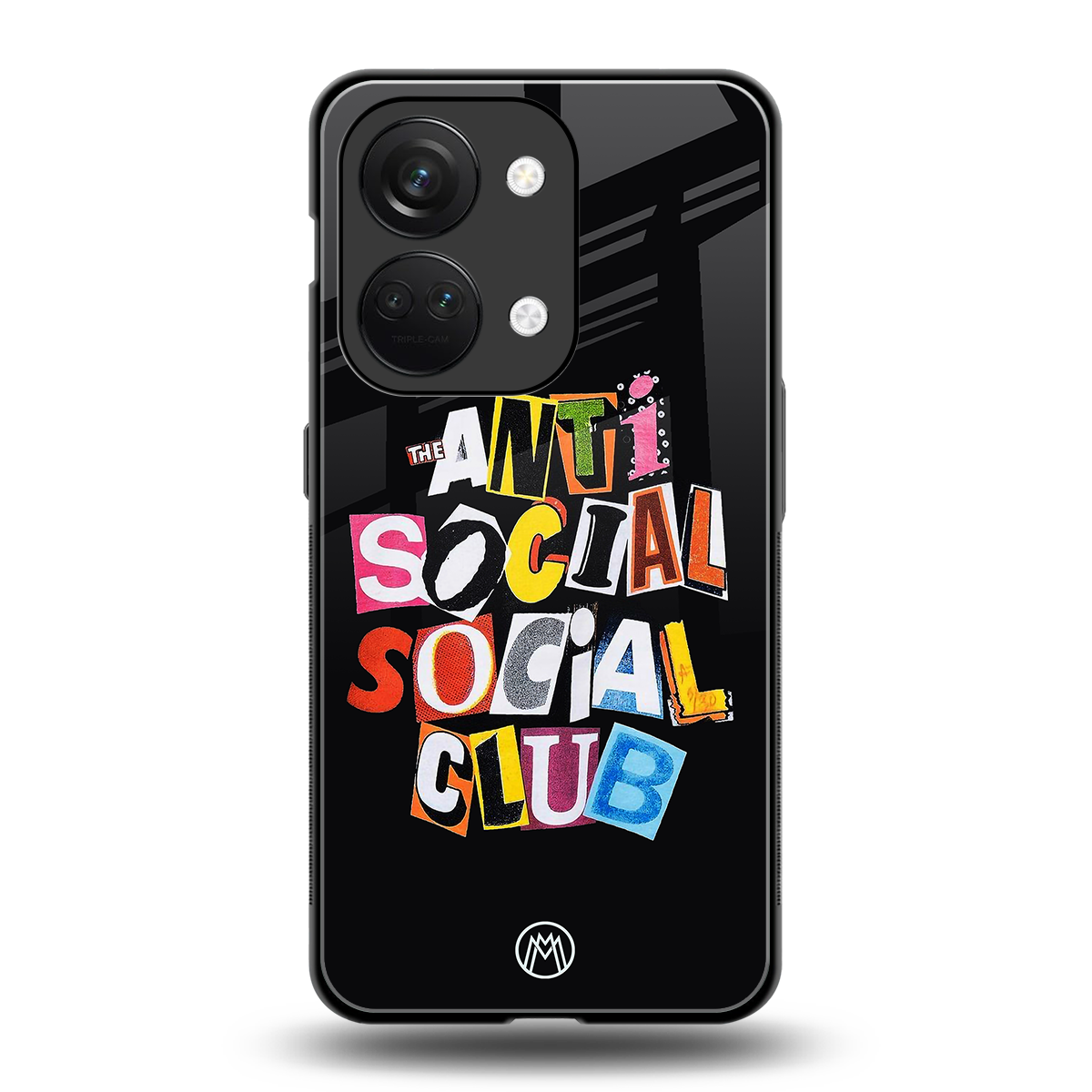 anti social club back phone cover | glass case for oneplus nord 3