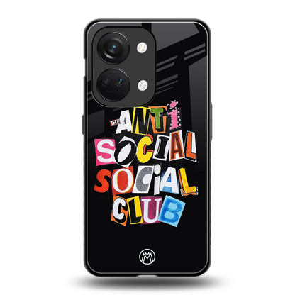 anti social club back phone cover | glass case for oneplus nord 3