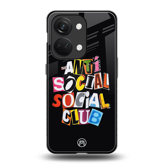 anti social club back phone cover | glass case for oneplus nord 3