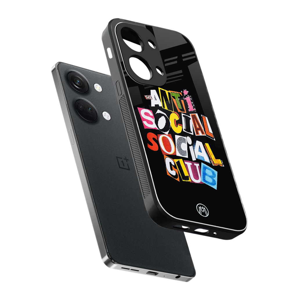 anti social club back phone cover | glass case for oneplus nord 3