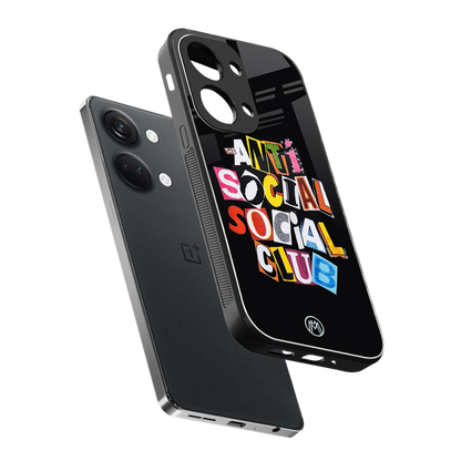 anti social club back phone cover | glass case for oneplus nord 3