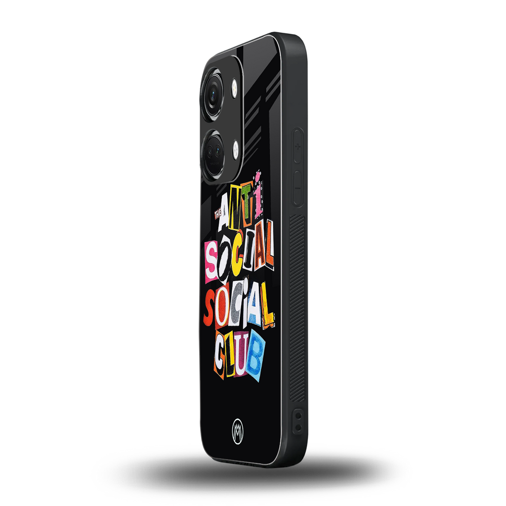 anti social club back phone cover | glass case for oneplus nord 3