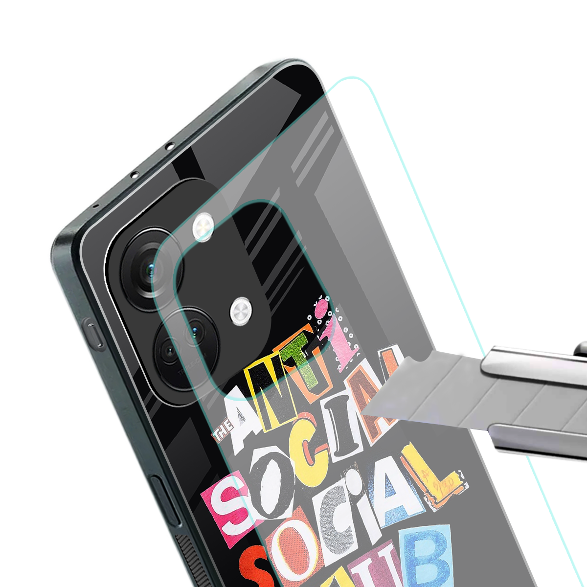 anti social club back phone cover | glass case for oneplus nord 3