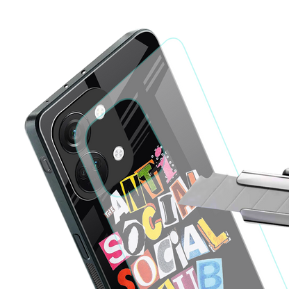 anti social club back phone cover | glass case for oneplus nord 3
