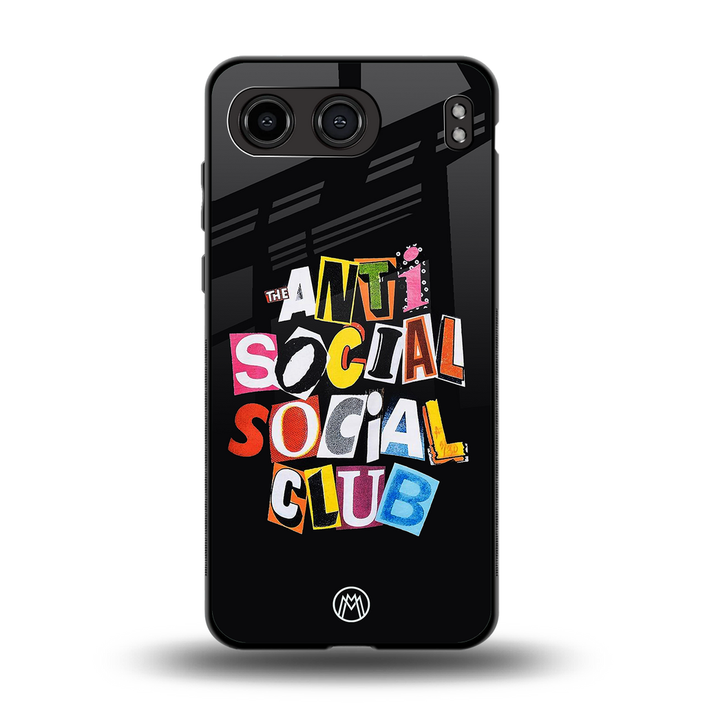 anti social club back phone cover | glass case for oneplus nord 4