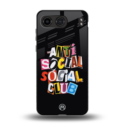 anti social club back phone cover | glass case for oneplus nord 4
