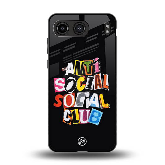 anti social club back phone cover | glass case for oneplus nord 4