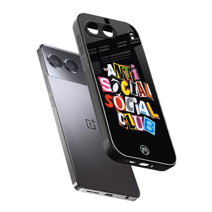 anti social club back phone cover | glass case for oneplus nord 4