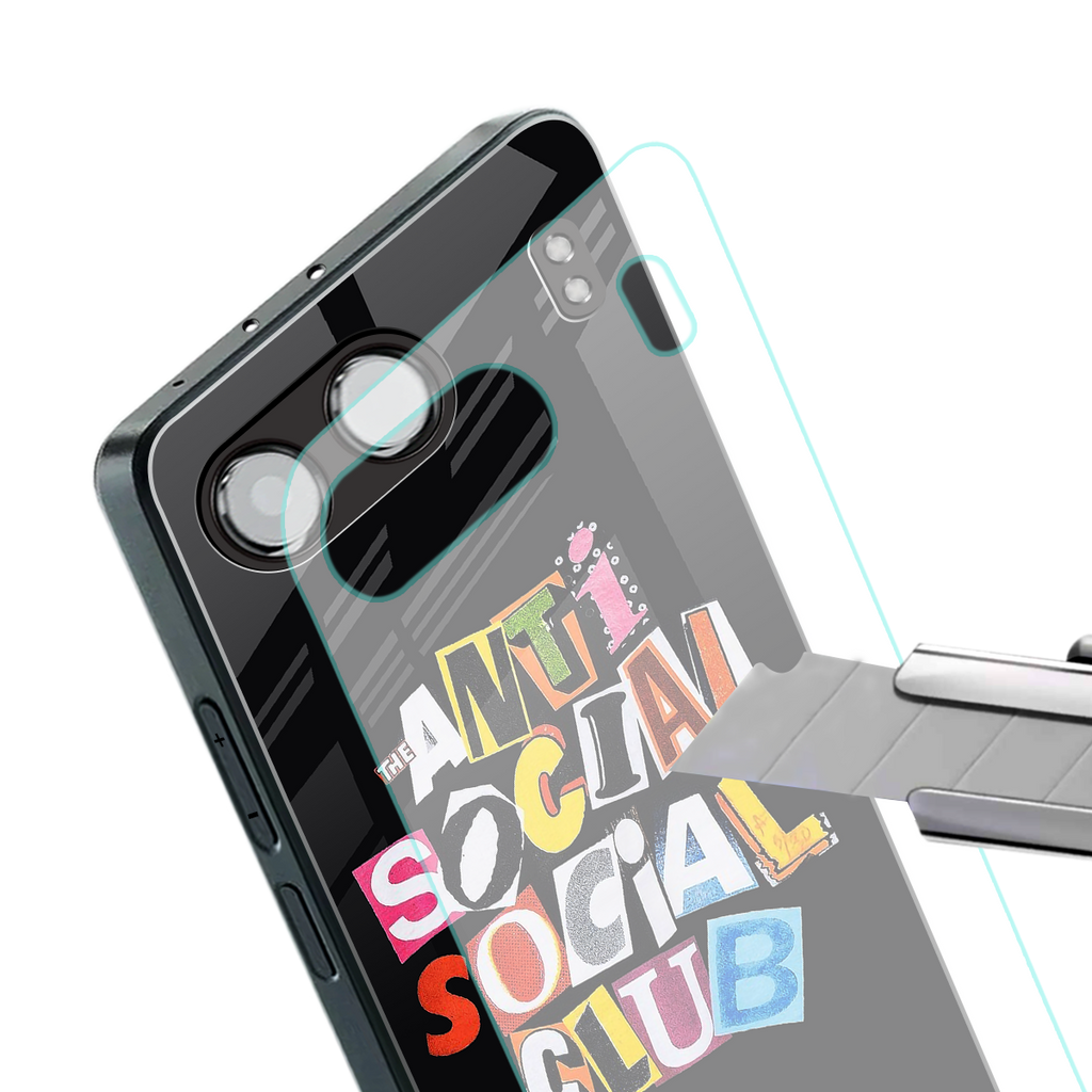 anti social club back phone cover | glass case for oneplus nord 4