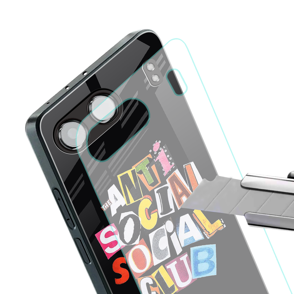 anti social club back phone cover | glass case for oneplus nord 4