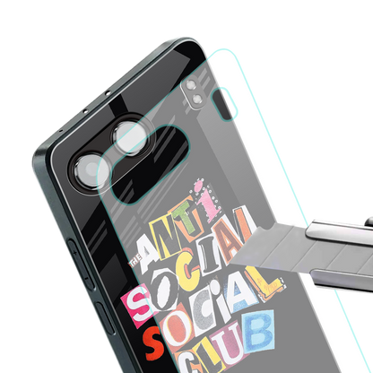 anti social club back phone cover | glass case for oneplus nord 4