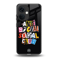anti social club back phone cover | glass case for oneplus nord ce 3