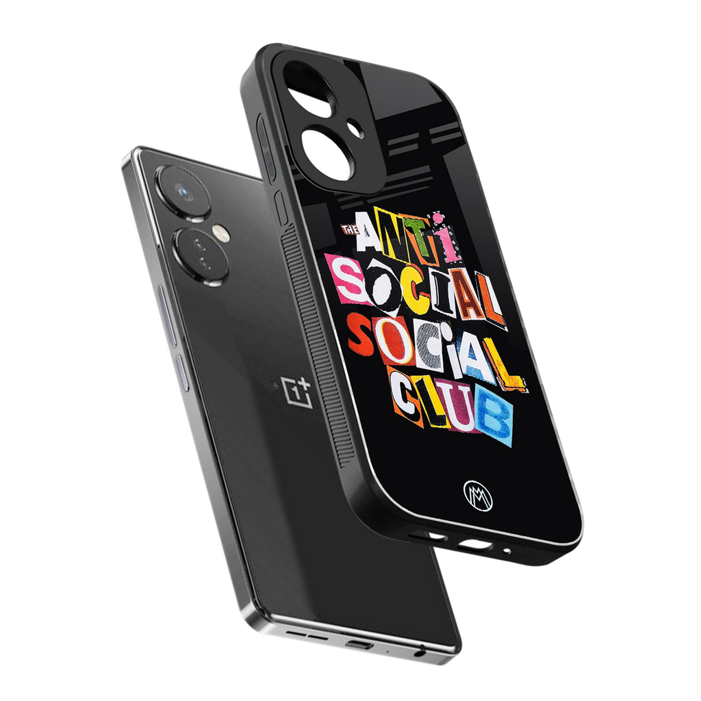 anti social club back phone cover | glass case for oneplus nord ce 3