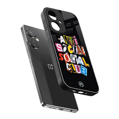 anti social club back phone cover | glass case for oneplus nord ce 3