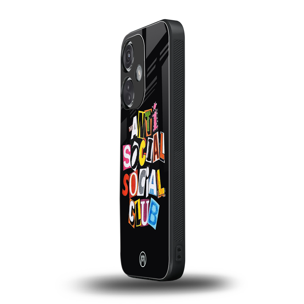 anti social club back phone cover | glass case for oneplus nord ce 3