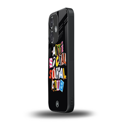 anti social club back phone cover | glass case for oneplus nord ce 3