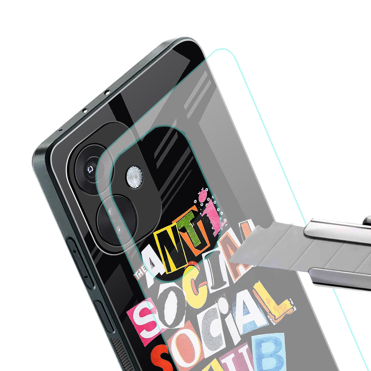 anti social club back phone cover | glass case for oneplus nord ce 3