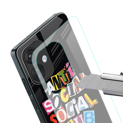 anti social club back phone cover | glass case for oneplus nord ce 3