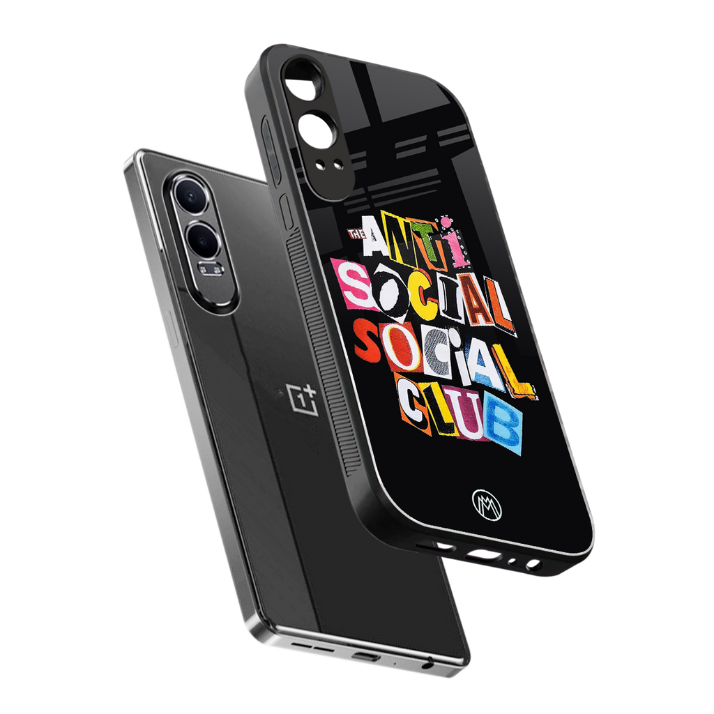 anti social club back phone cover | glass case for oneplus nord ce 4 lite