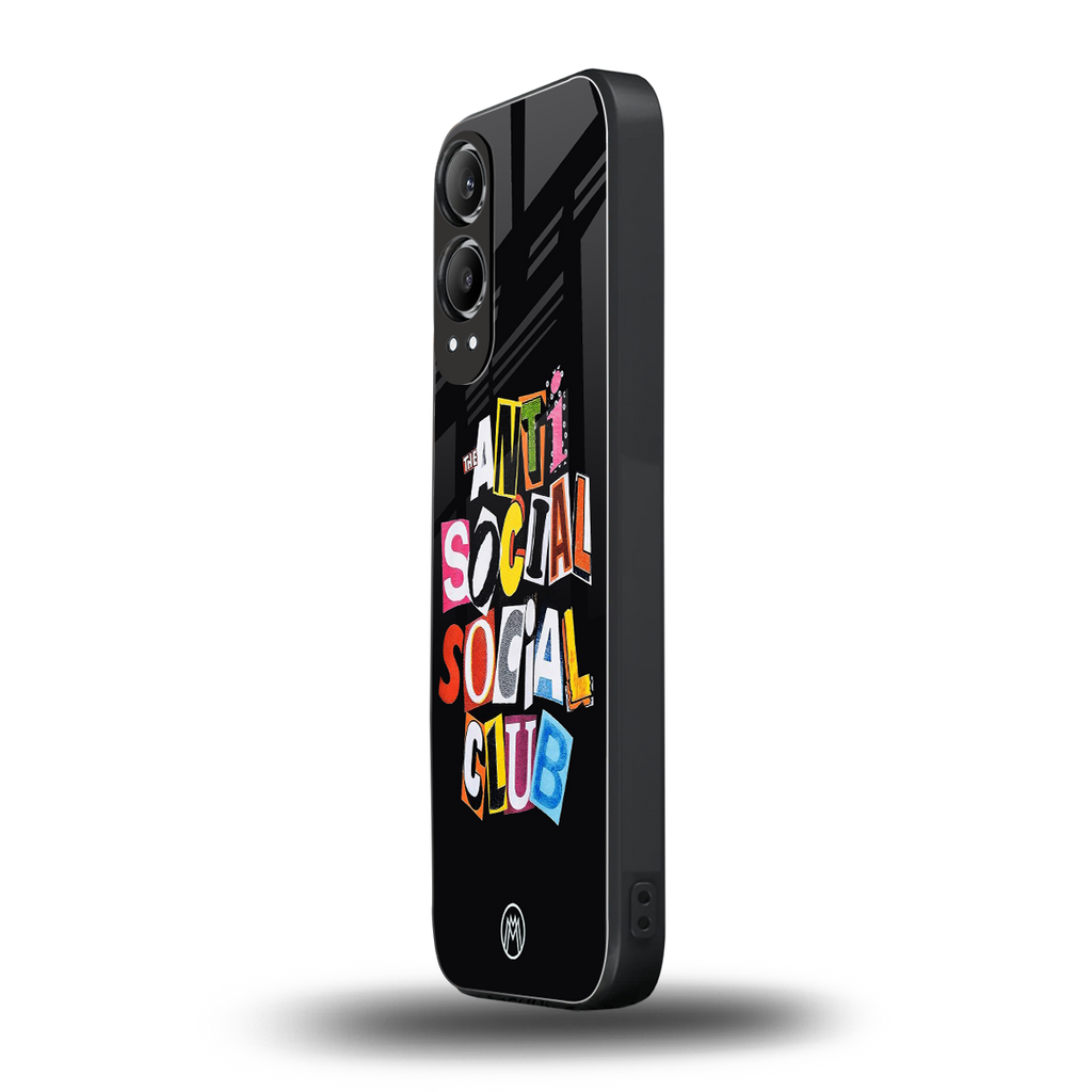 anti social club back phone cover | glass case for oneplus nord ce 4 lite