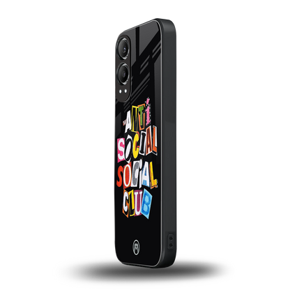 anti social club back phone cover | glass case for oneplus nord ce 4 lite