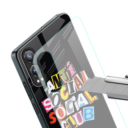 anti social club back phone cover | glass case for oneplus nord ce 4 lite