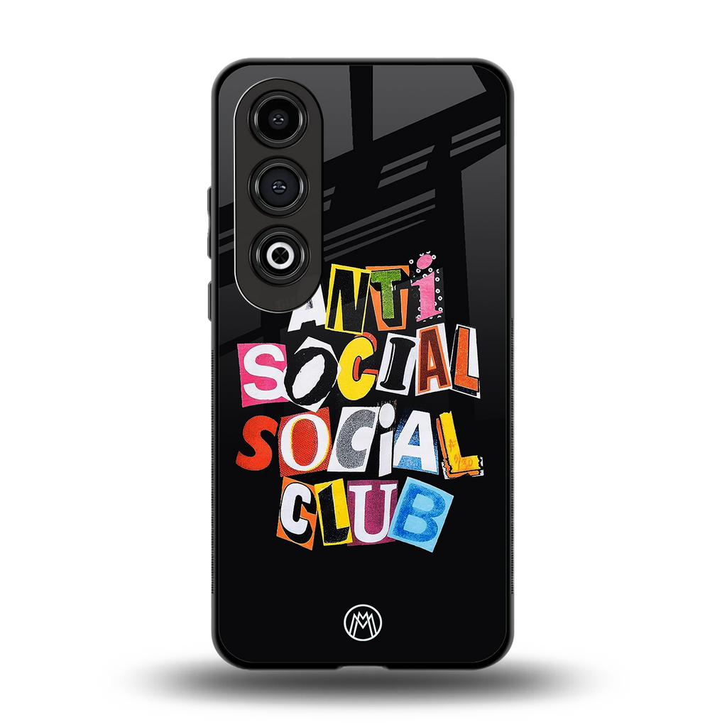 anti social club back phone cover | glass case for oneplus nord ce 4