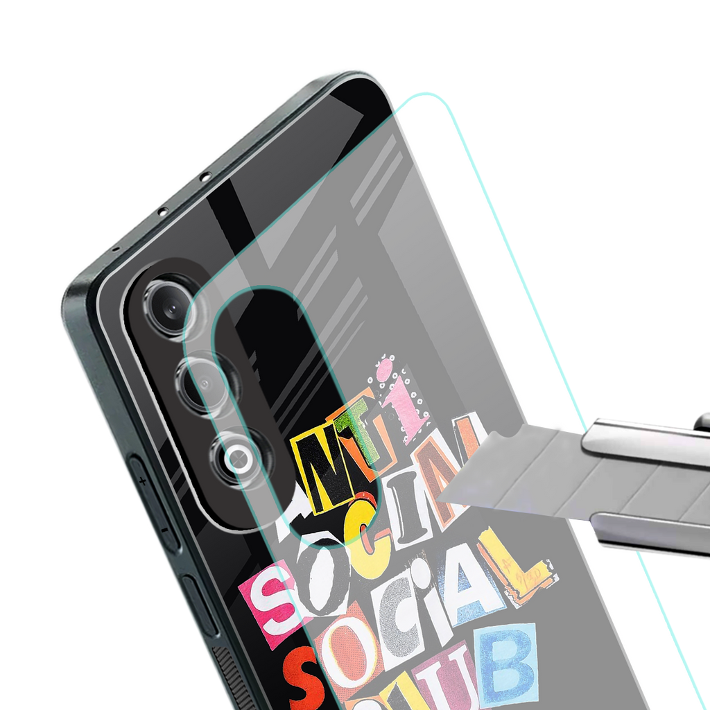 anti social club back phone cover | glass case for oneplus nord ce 4