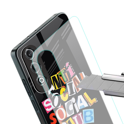 anti social club back phone cover | glass case for oneplus nord ce 4