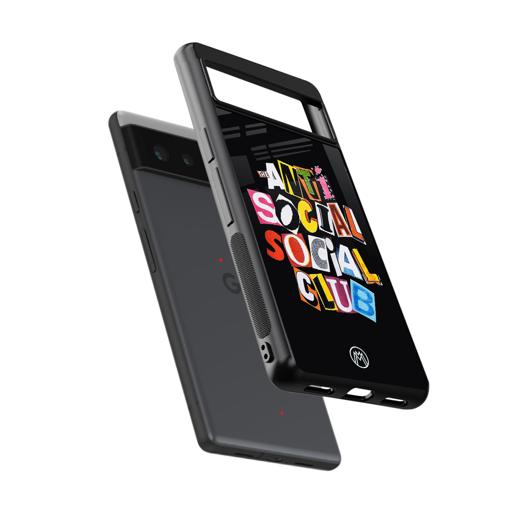 anti social club back phone cover | glass case for google pixel 6