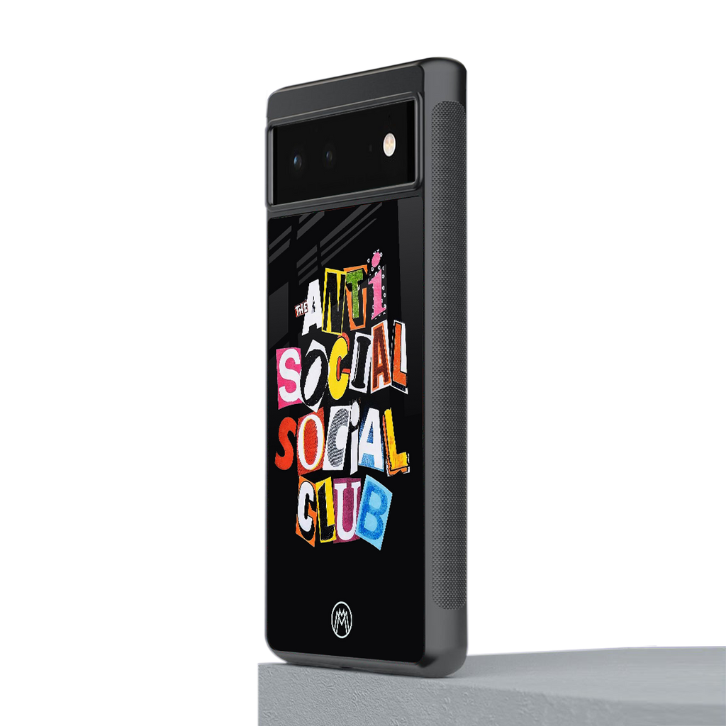 anti social club back phone cover | glass case for google pixel 6