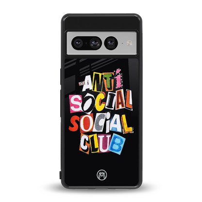 anti social club back phone cover | glass case for google pixel 7 pro