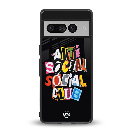 anti social club back phone cover | glass case for google pixel 7 pro