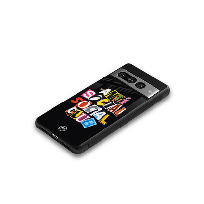 anti social club back phone cover | glass case for google pixel 7 pro