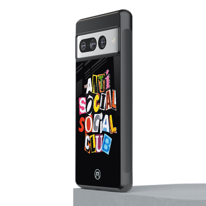 anti social club back phone cover | glass case for google pixel 7 pro