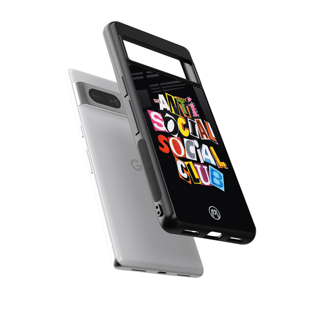 anti social club back phone cover | glass case for Google Pixel 7A