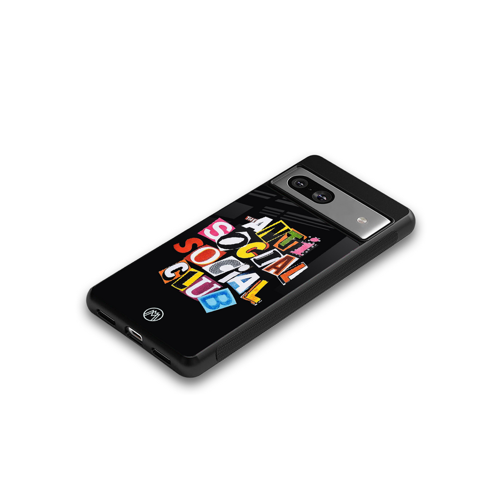 anti social club back phone cover | glass case for Google Pixel 7