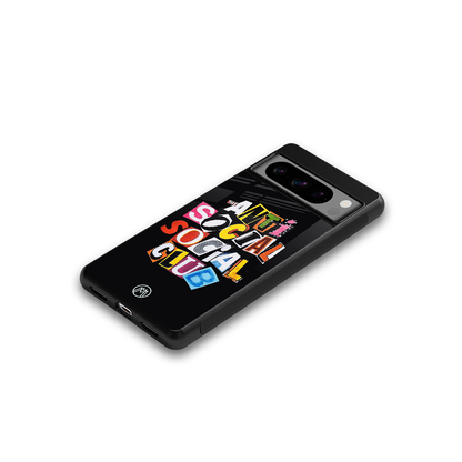 anti social club back phone cover | glass case for google pixel 8 pro