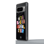 anti social club back phone cover | glass case for google pixel 8 pro