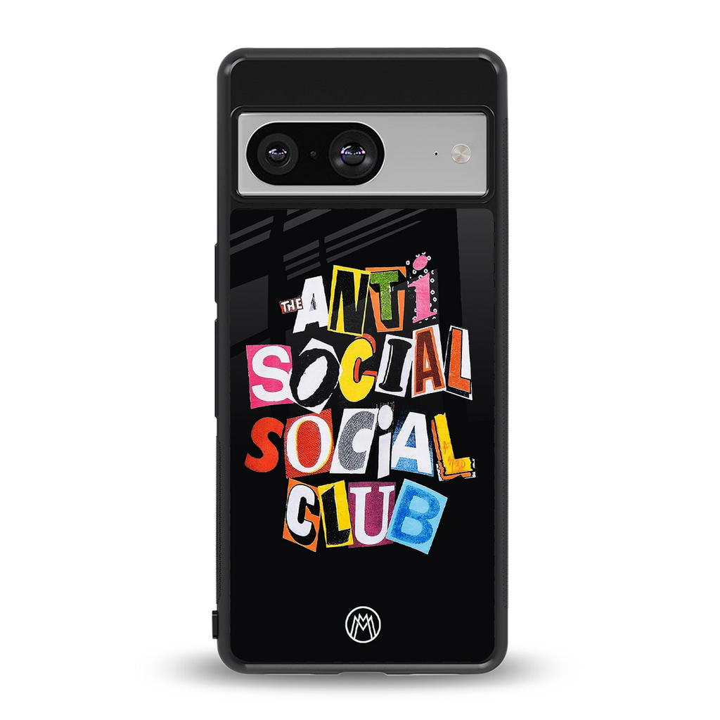 anti social club back phone cover | glass case for Google Pixel 8