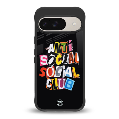anti social club back phone cover | glass case for google pixel 9